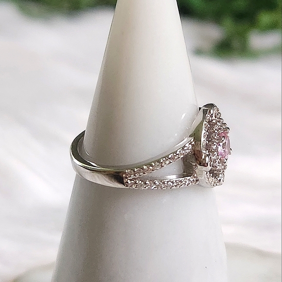 NWT Ryze Princess Pink Cubic Zirconia .925 Sterling Silver Ring - Size 8.75 - Picture 5 of 8
